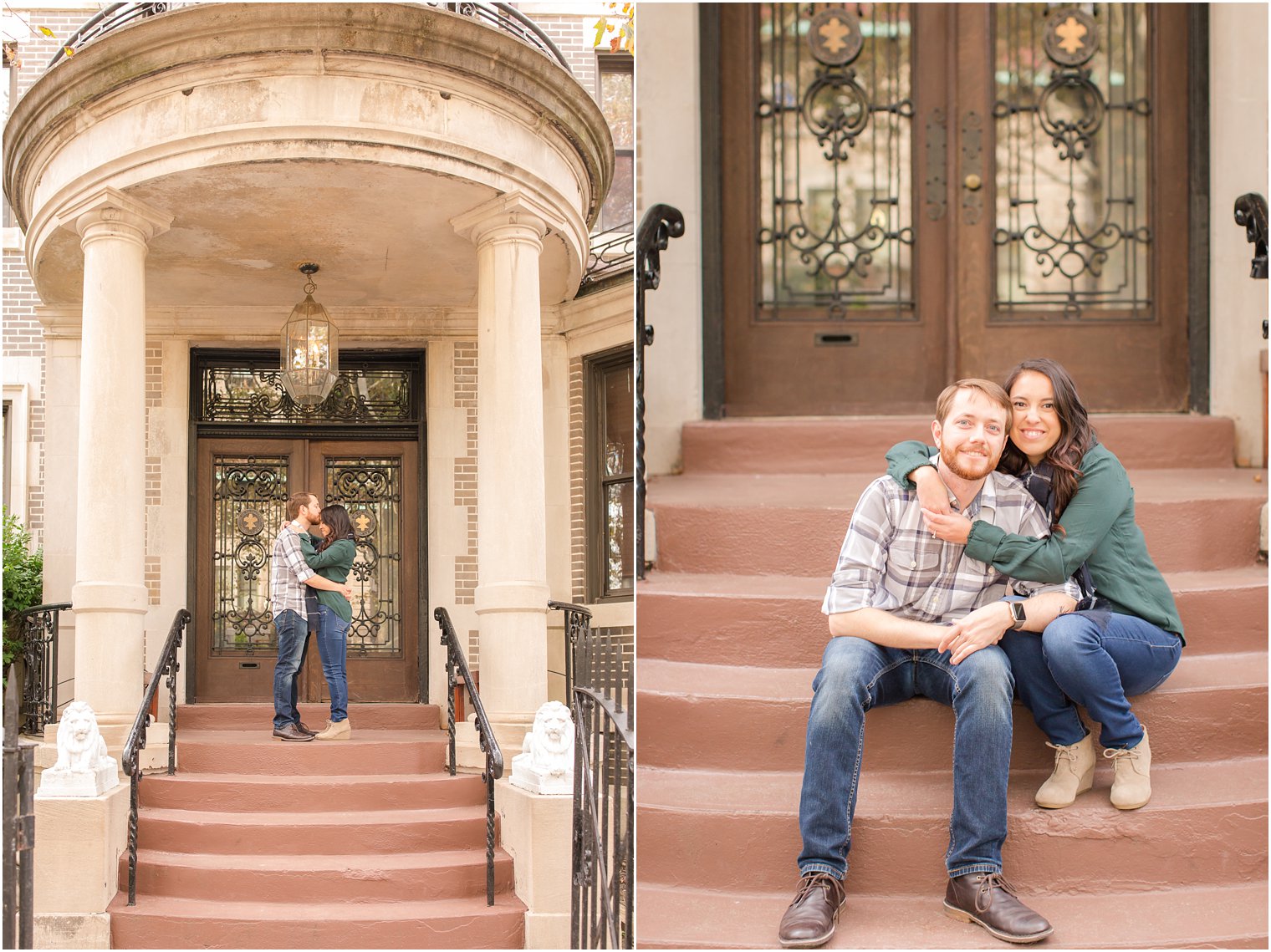 Hoboken NJ Engagement Session in residential area