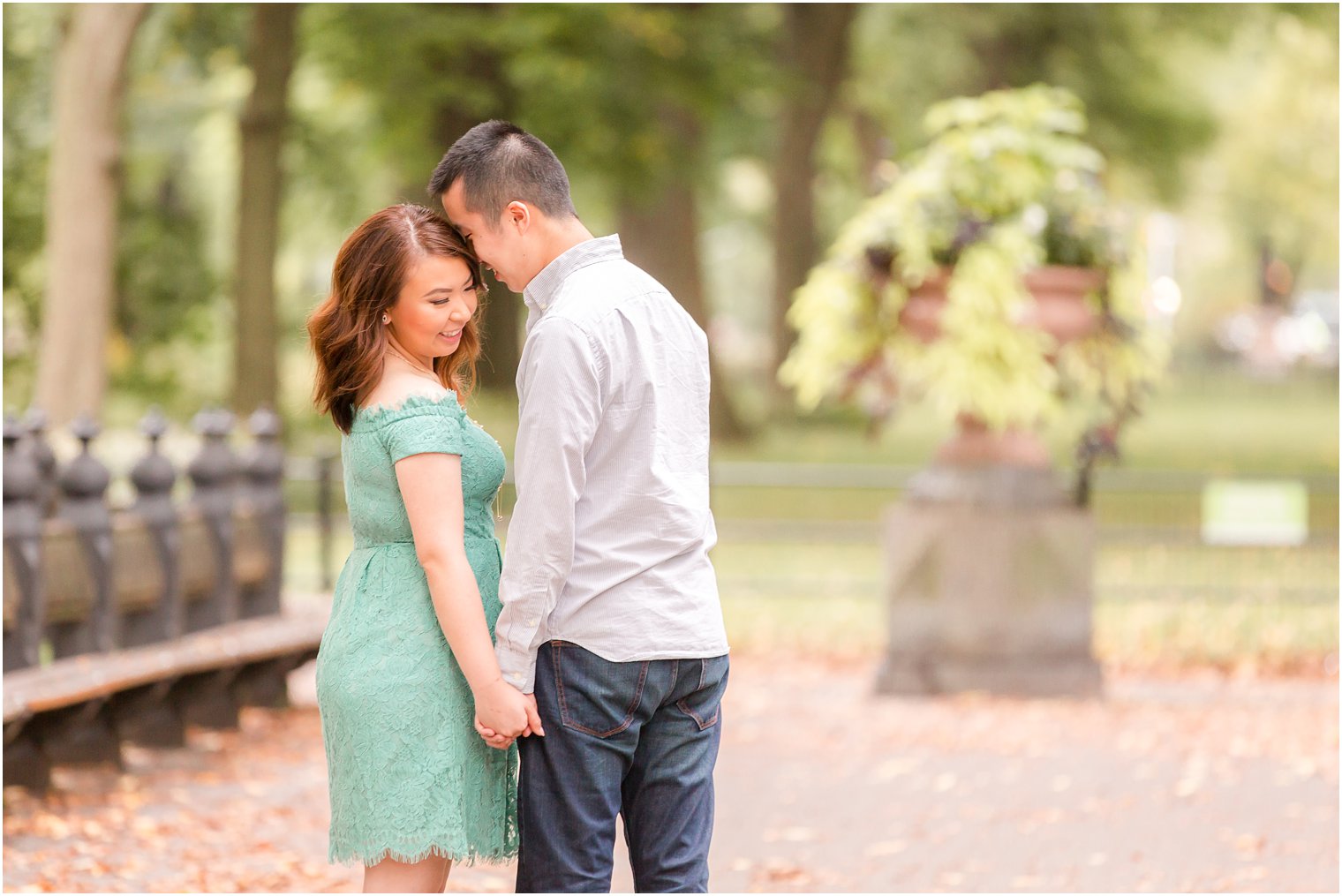 engaged couple at Central Park