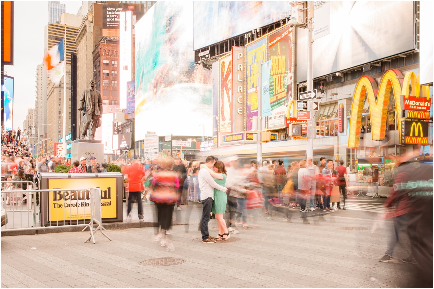 Slow shutter photo in Times Square by Idalia Photography
