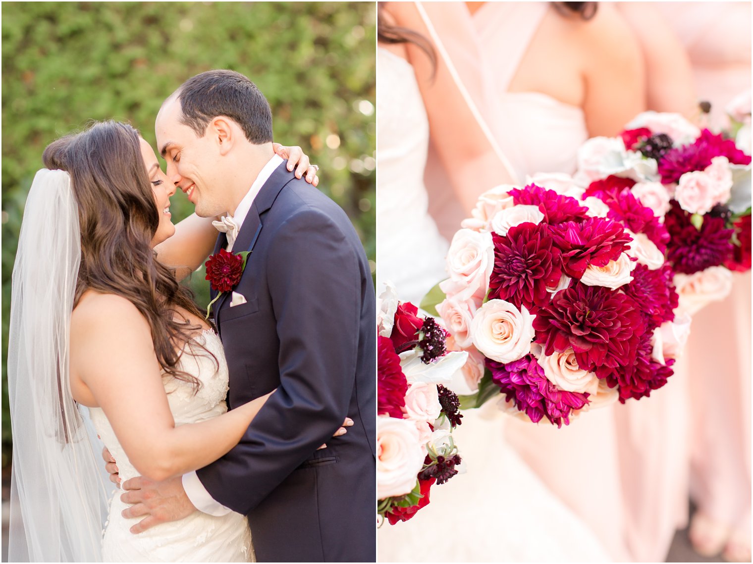 Bride and groom almost kiss at Nicotra's Ballroom Wedding