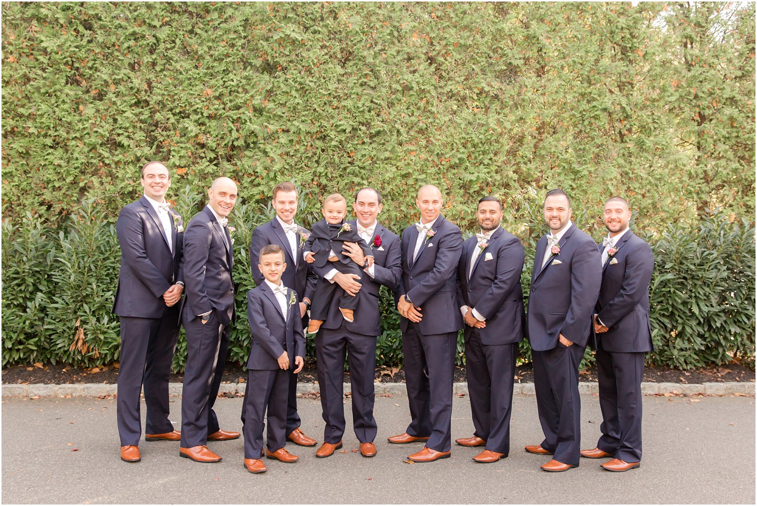 Groomsmen in navy suits