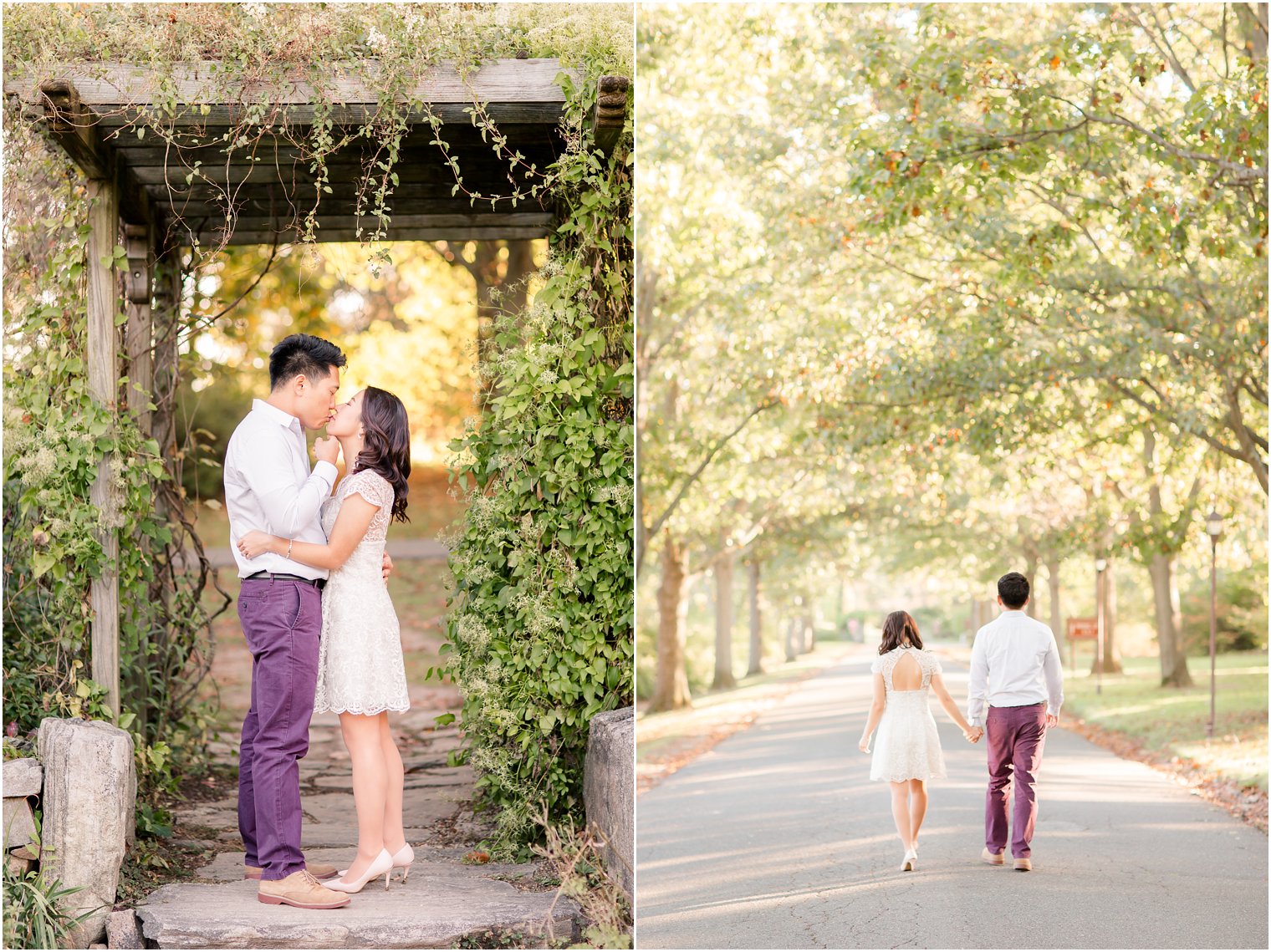 Candid photos at NJ Botanical Gardens Engagement Session by NJ Engagement Photographer