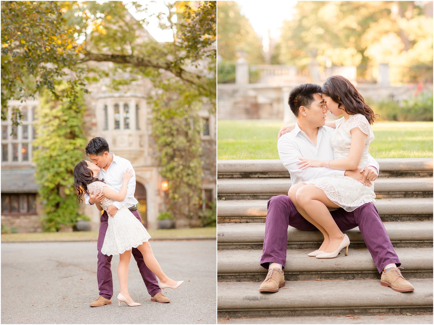 Romantic engagement photos at Skylands Manor