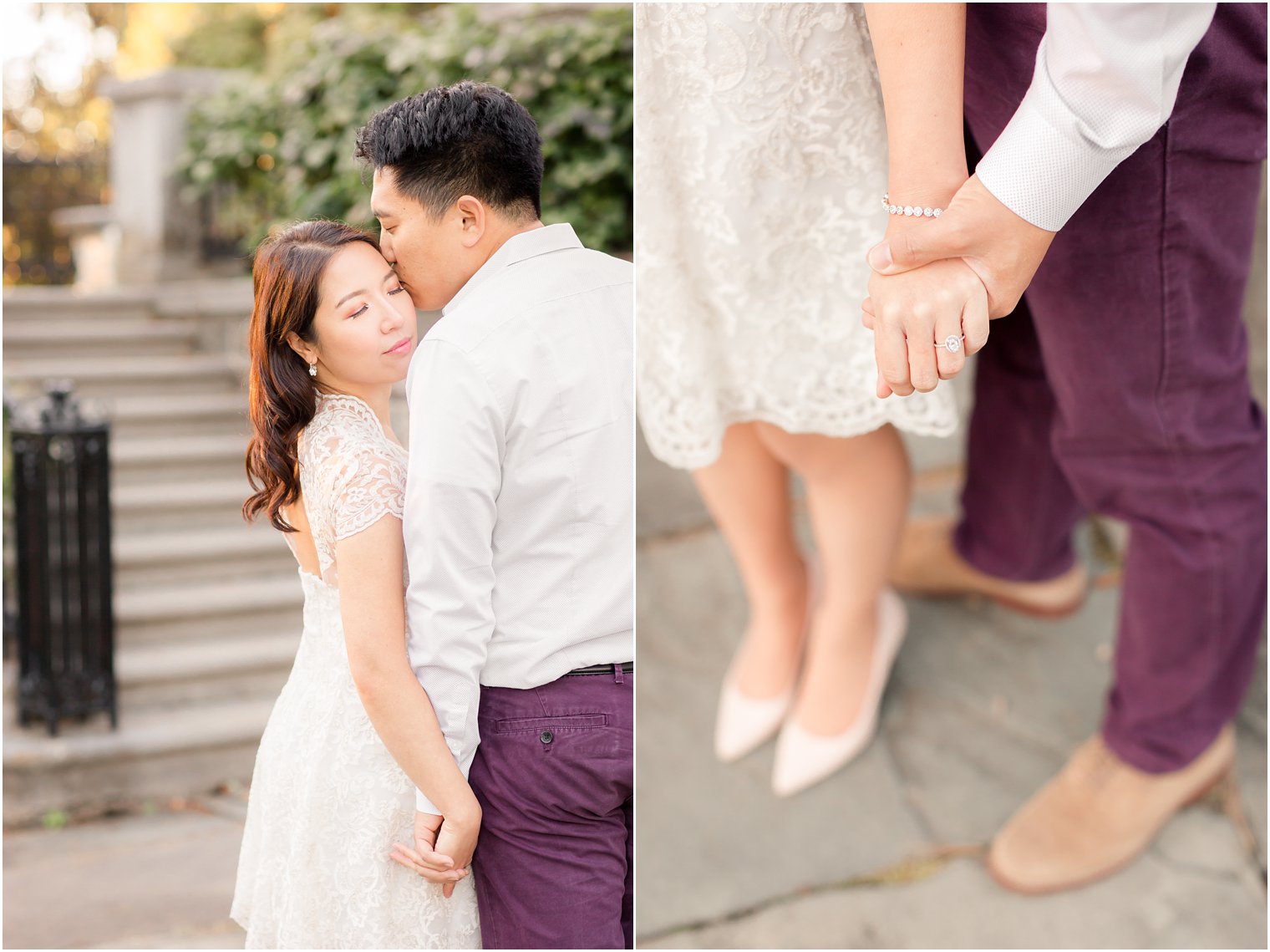 Engagement session details at Skylands Manor