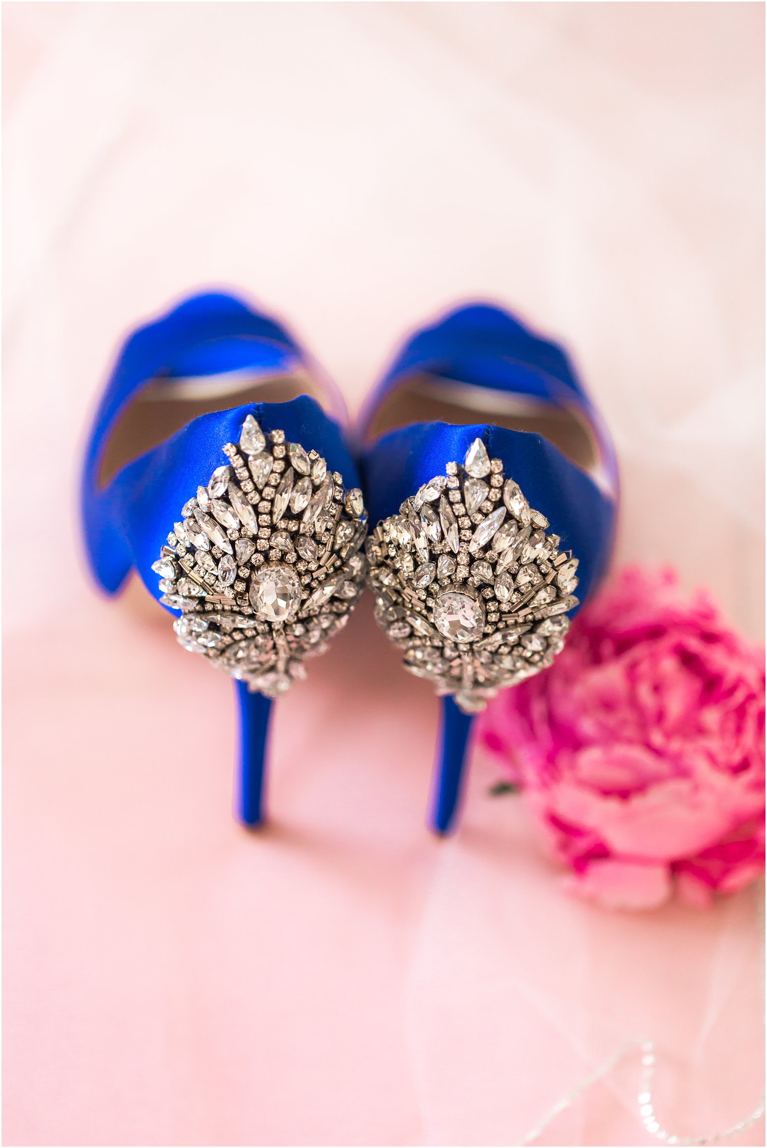 Blue Badgley Mischka Shoes | St. Patrick's Cathedral Wedding Photos