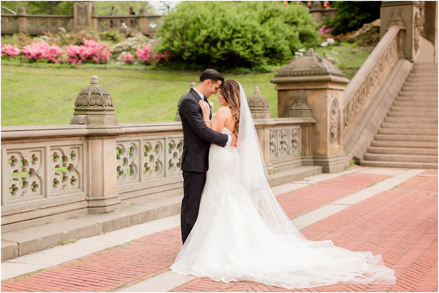 Photo of bride and groom at Bethesda Terrace | St. Patrick's Cathedral Wedding Photos