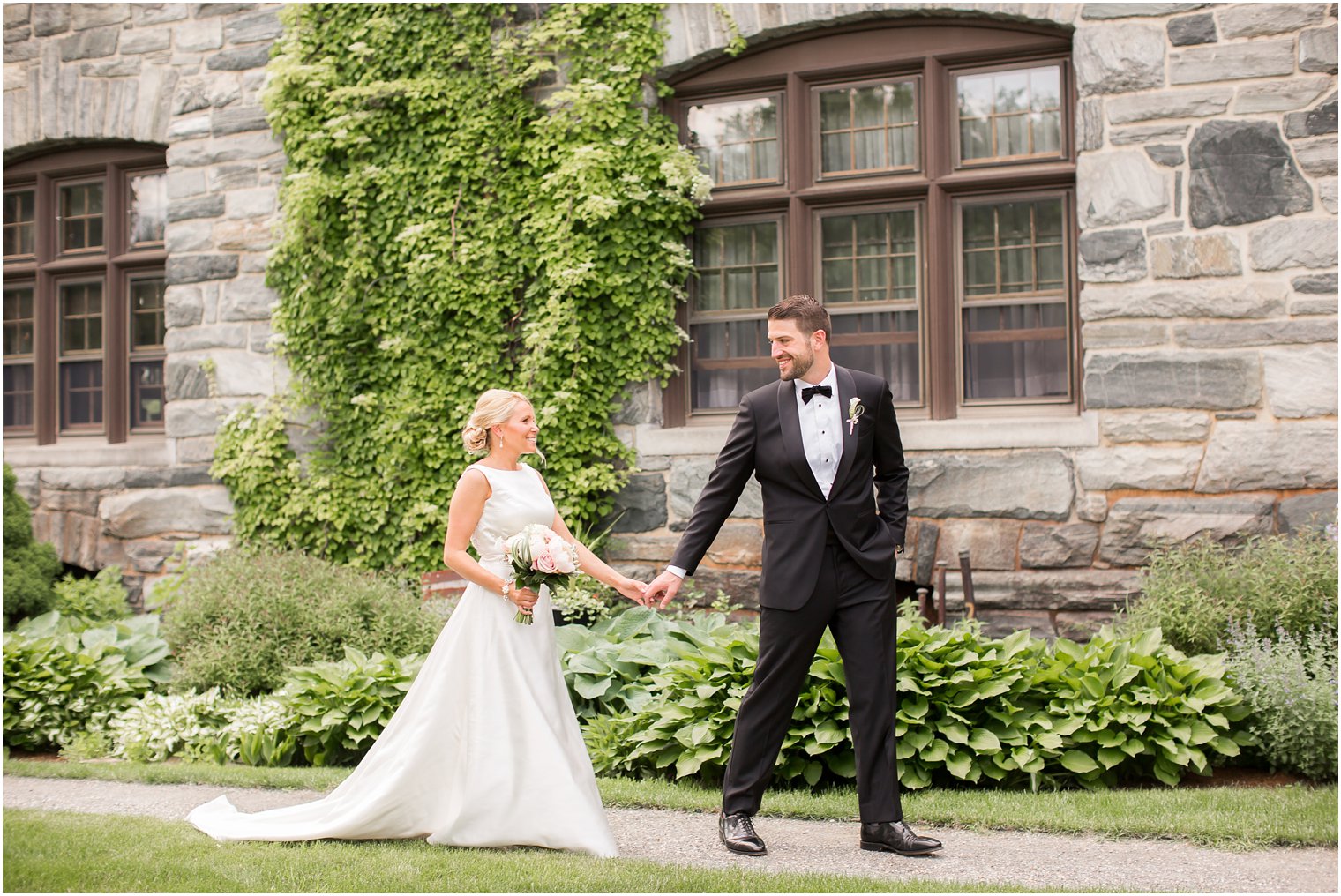Bride and groom at Castle Hill Resort in Ludlow, Vermont