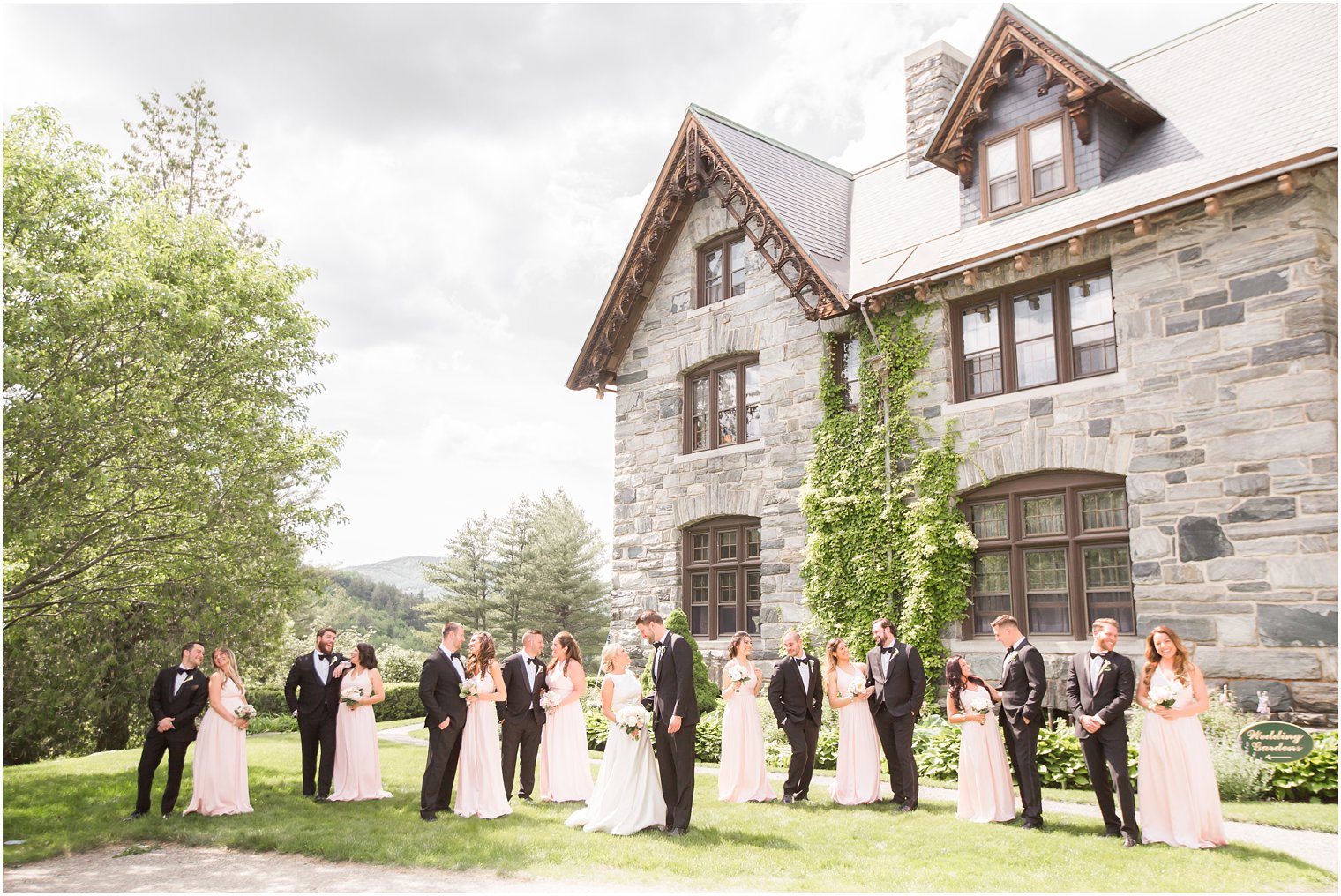 Bridal party photo | Castle Hill Inn Resort in Ludlow, Vermont