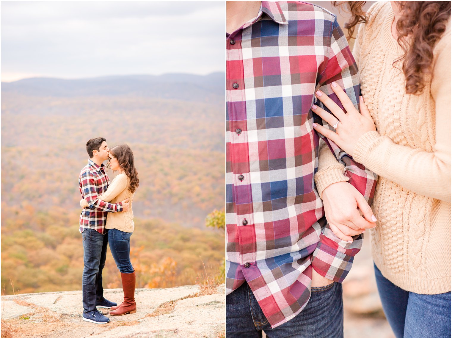 Plaid and mustard yellow outfit ideas for engagement photos