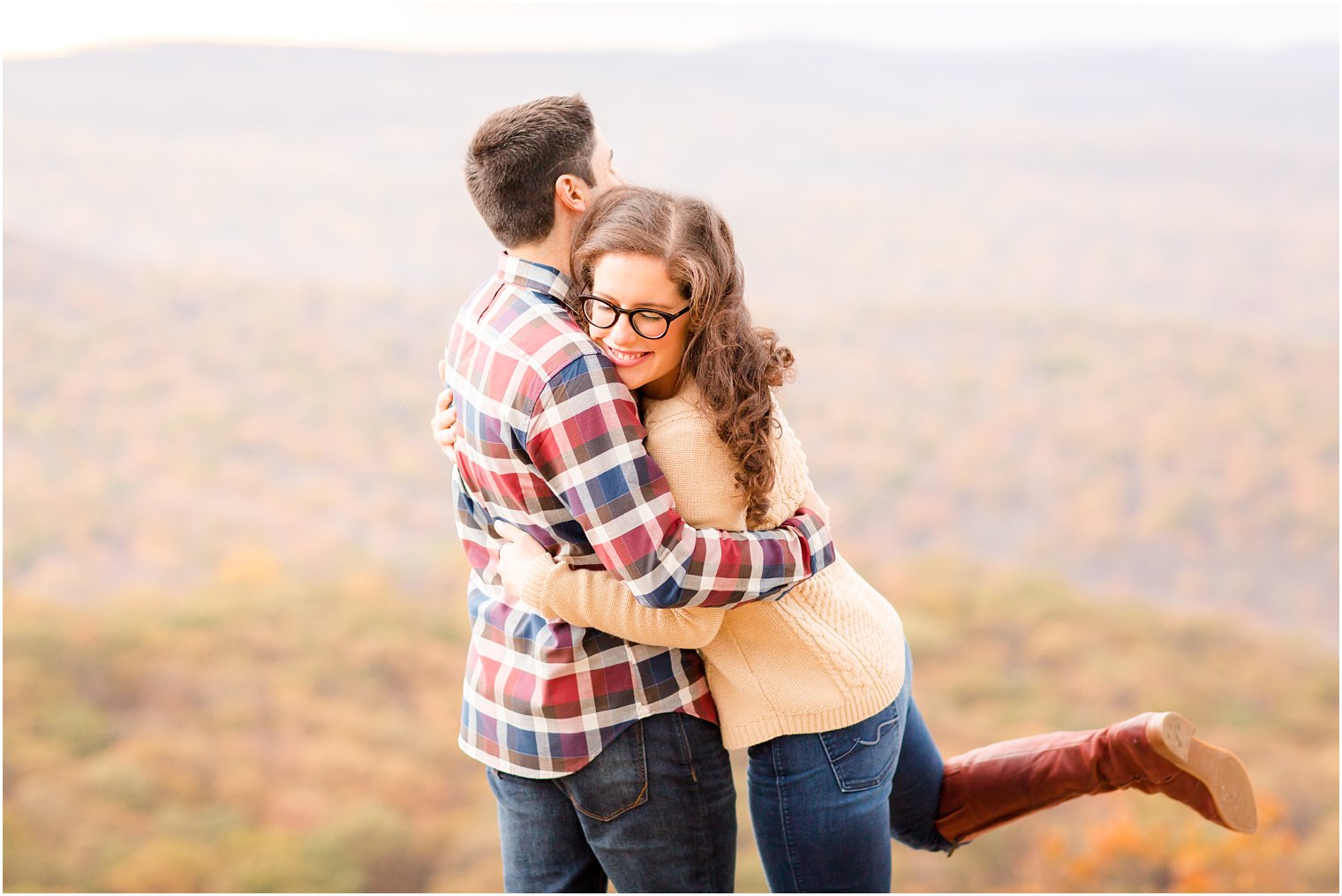 Fun pose for engagement photos