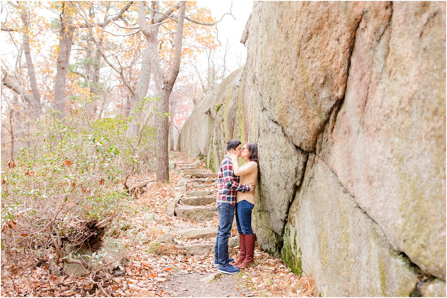 Woodsy engagement photos in NY state