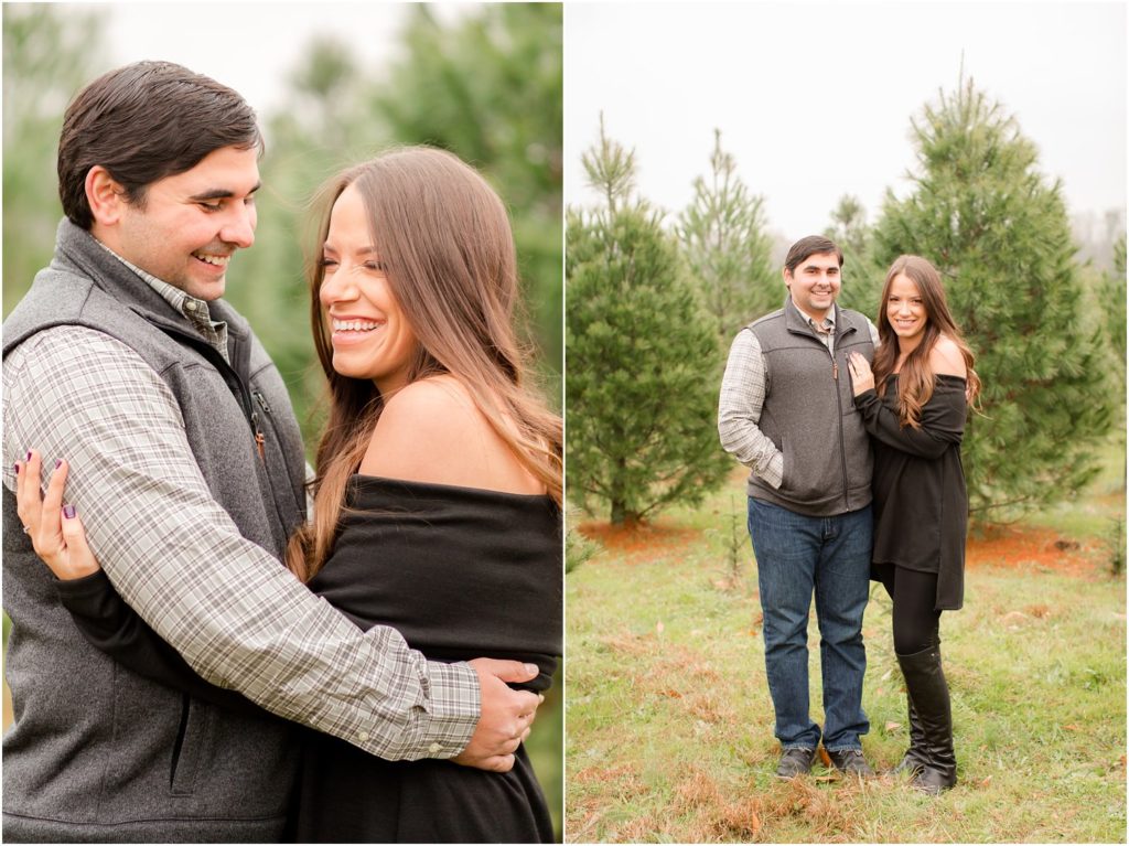 NJ Christmas Tree Farm Engagement Photos Krista and Craig