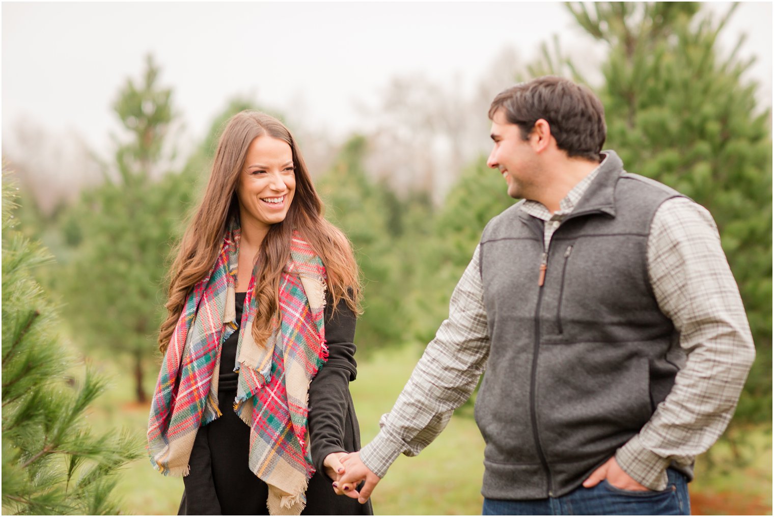 Happy bride in engagement session