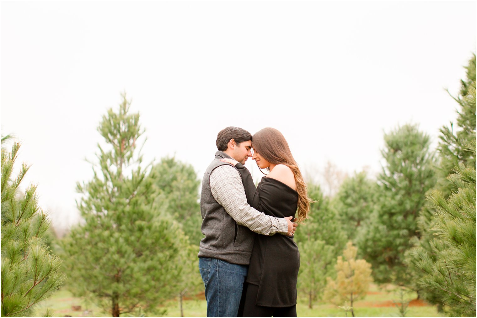 NJ Christmas Tree Farm Engagement 