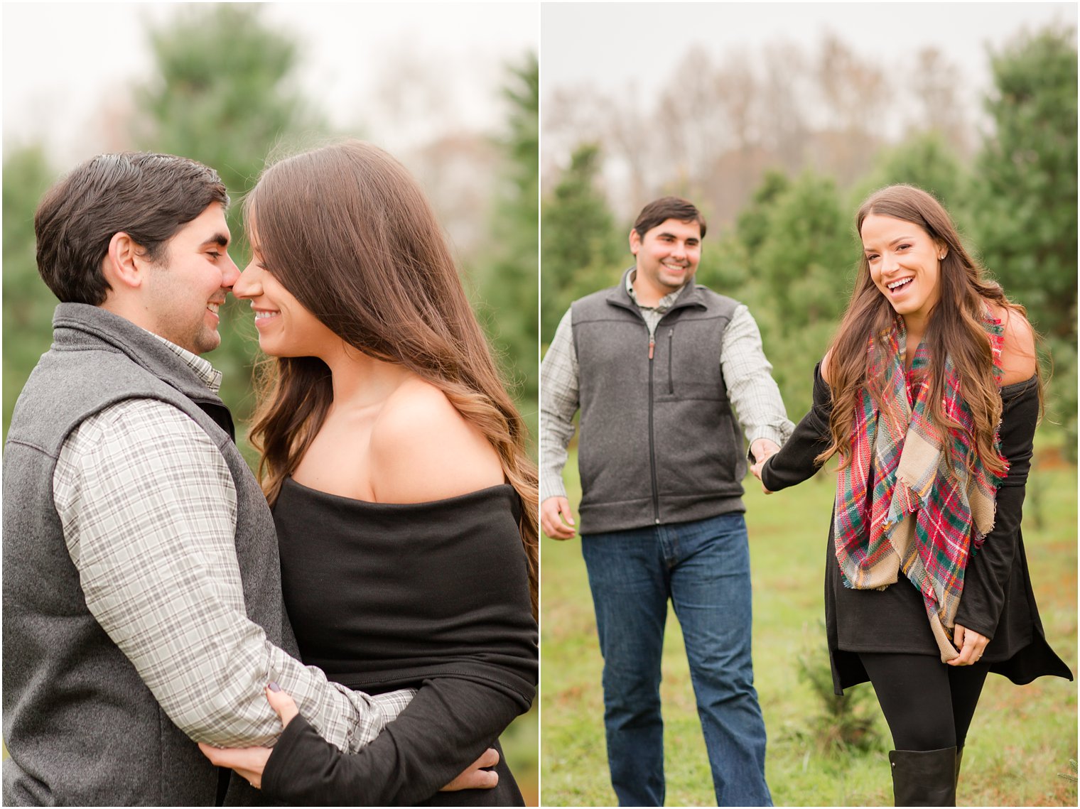 Candid wedding photos during engagement session