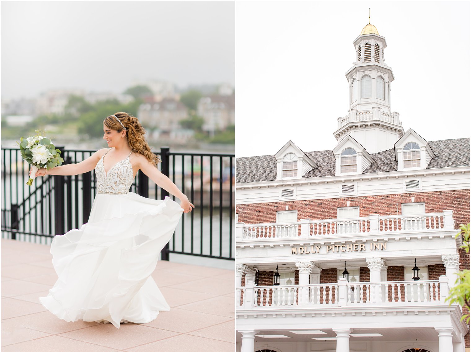 Bride twirling in Hayley Paige dress at Molly Pitcher Inn