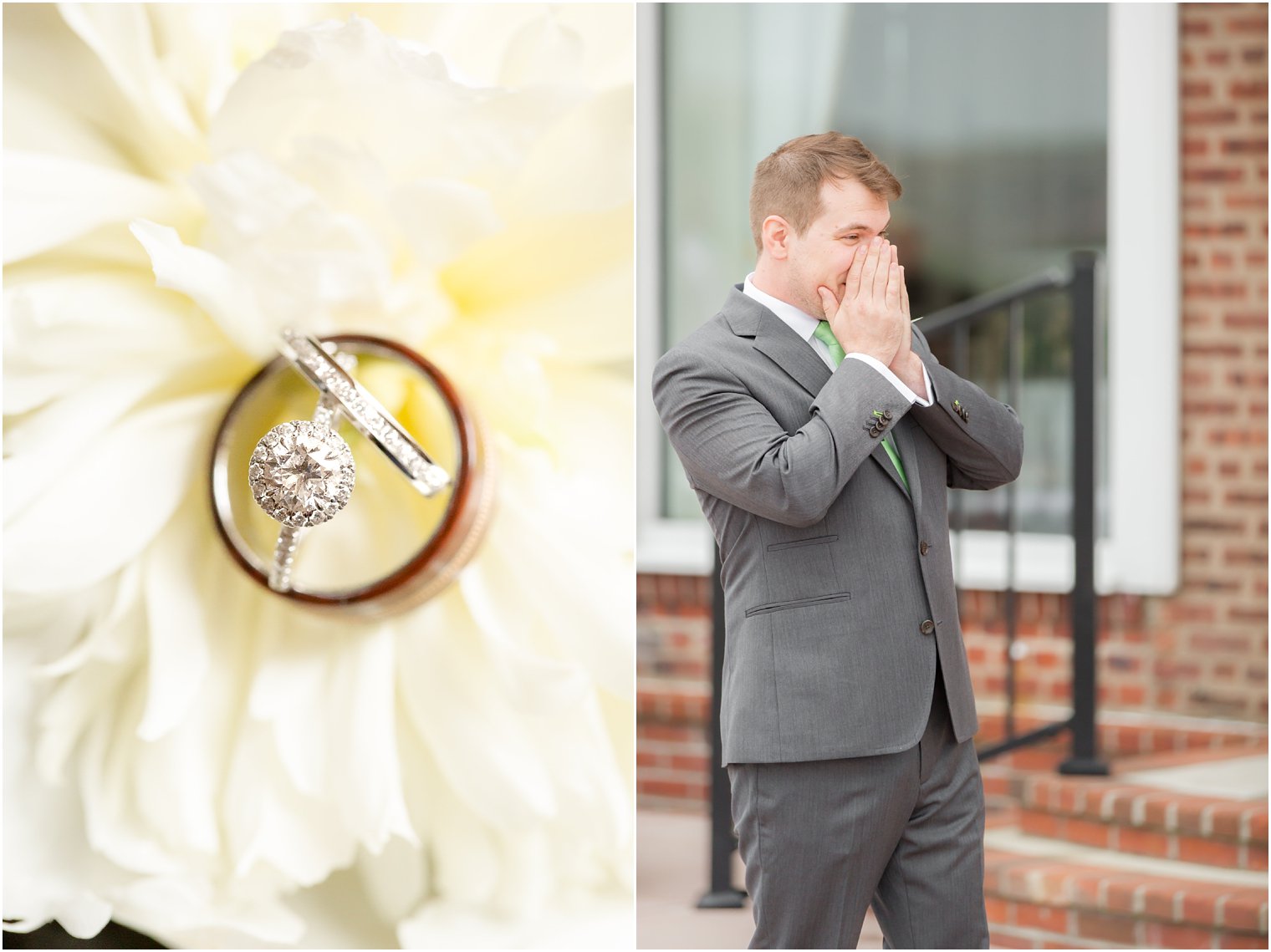 Groom's reaction during first look | Red Bank NJ Wedding