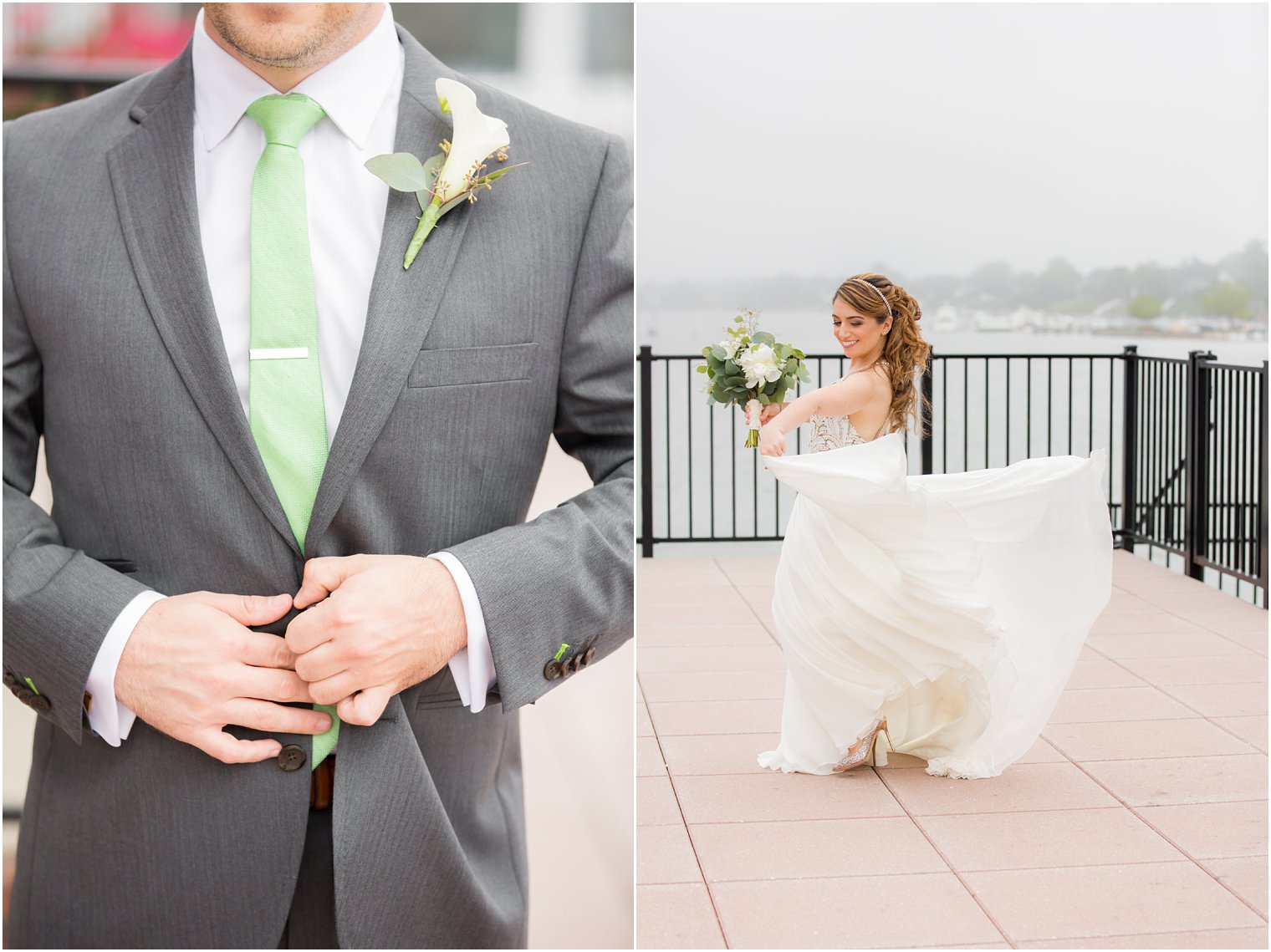 Bride and groom at Riverside Gardens in Red Bank, NJ