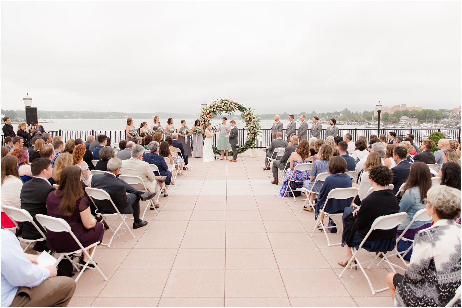 Outdoor ceremony at Molly Pitcher Inn Wedding in Red Bank, NJ