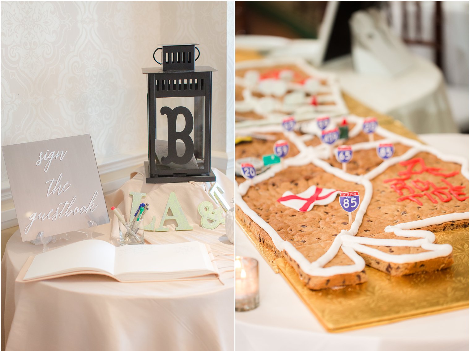 Giant cookie cutter cake in the shape of Alabama | Roll tide cake | Groom's cake