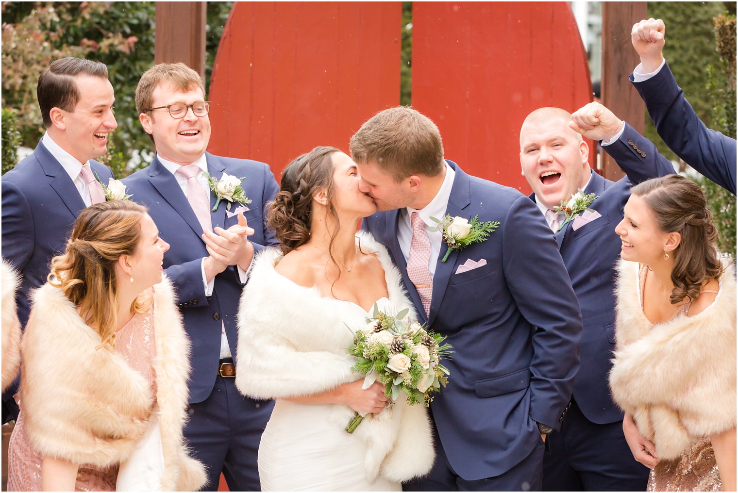 Candid photos of bride, groom, and bridal party | Stone House at Stirling Ridge in Warren, NJ