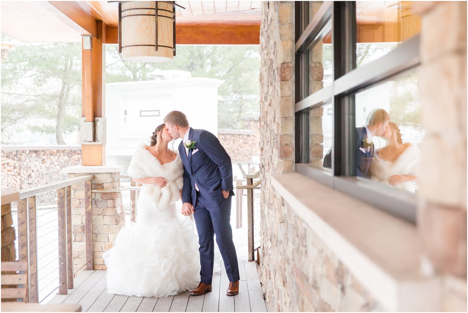 Bride and groom at Stone House at Stirling Ridge in Warren, NJ