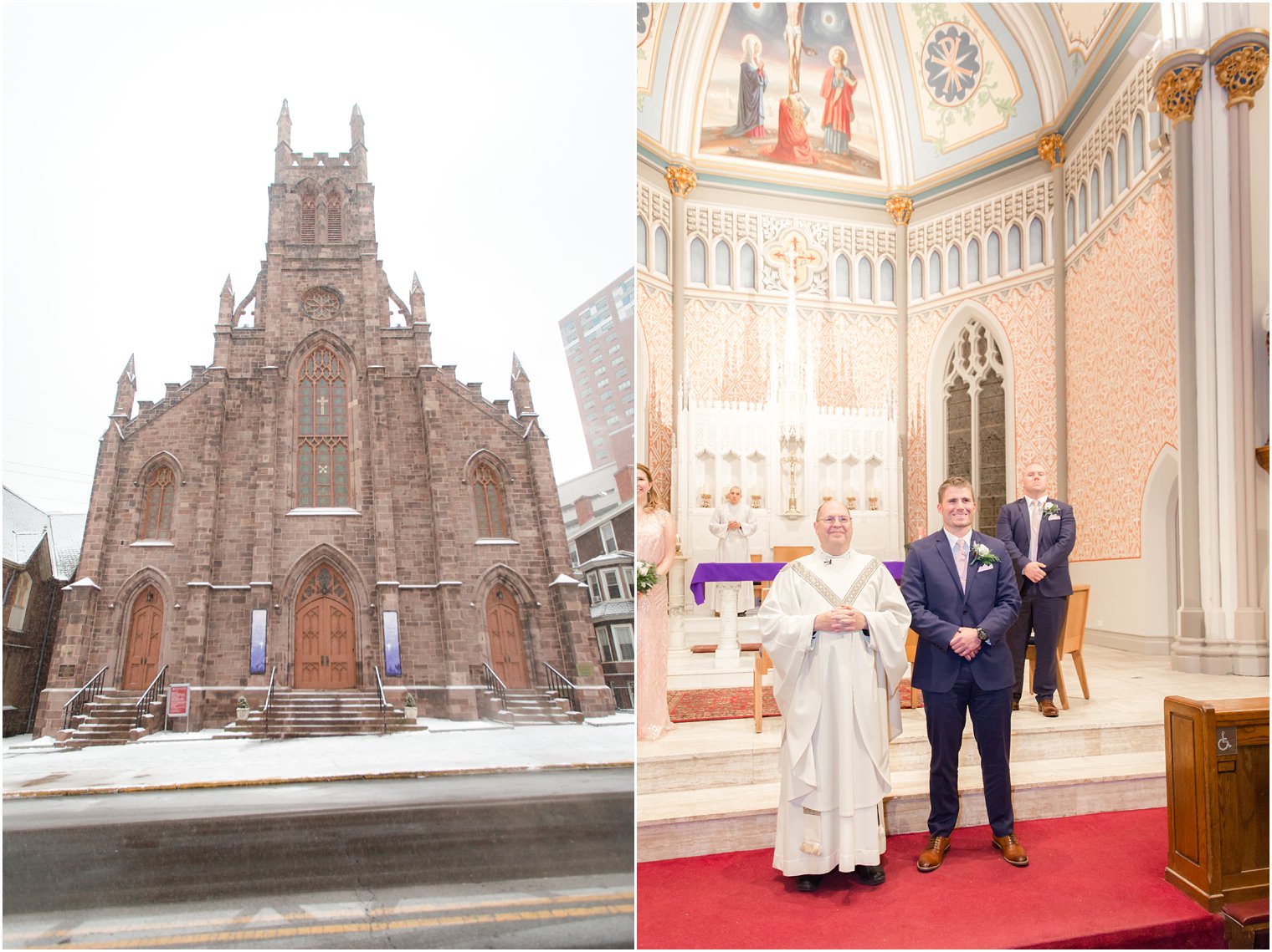 Wedding ceremony at St. Peter the Apostle in New Brunswick, NJ