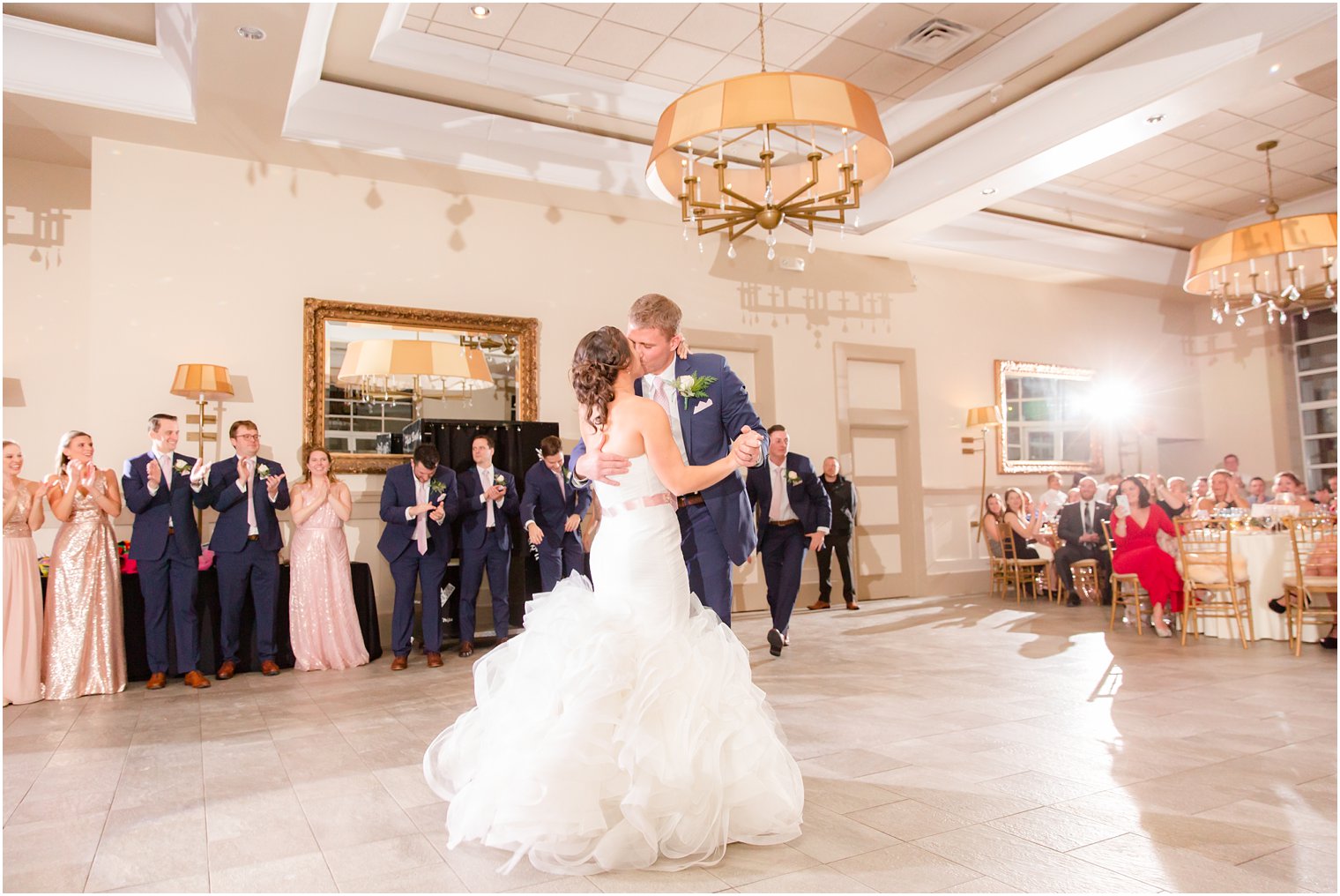 Bride and groom dancing their first dance at Stone House at Stirling Ridge in Warren, NJ