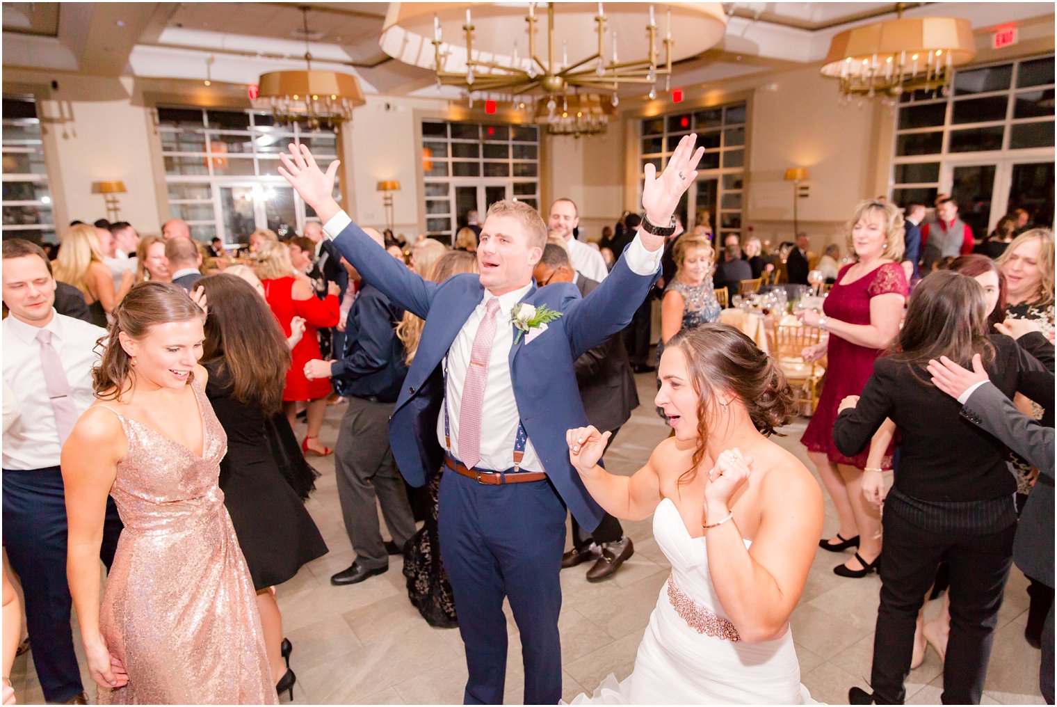 Photo of bride and groom dancing