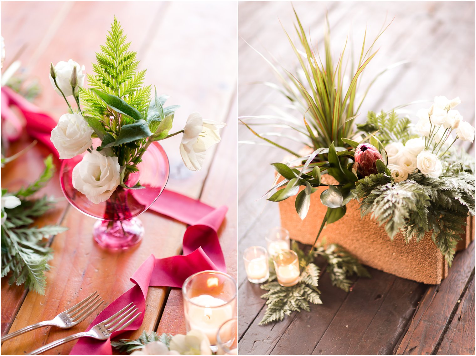 Floral arrangements with pink protea