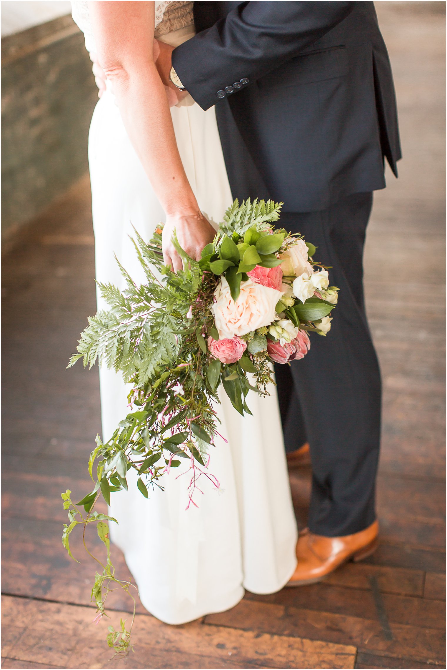 Wedding bouquet with pink protea