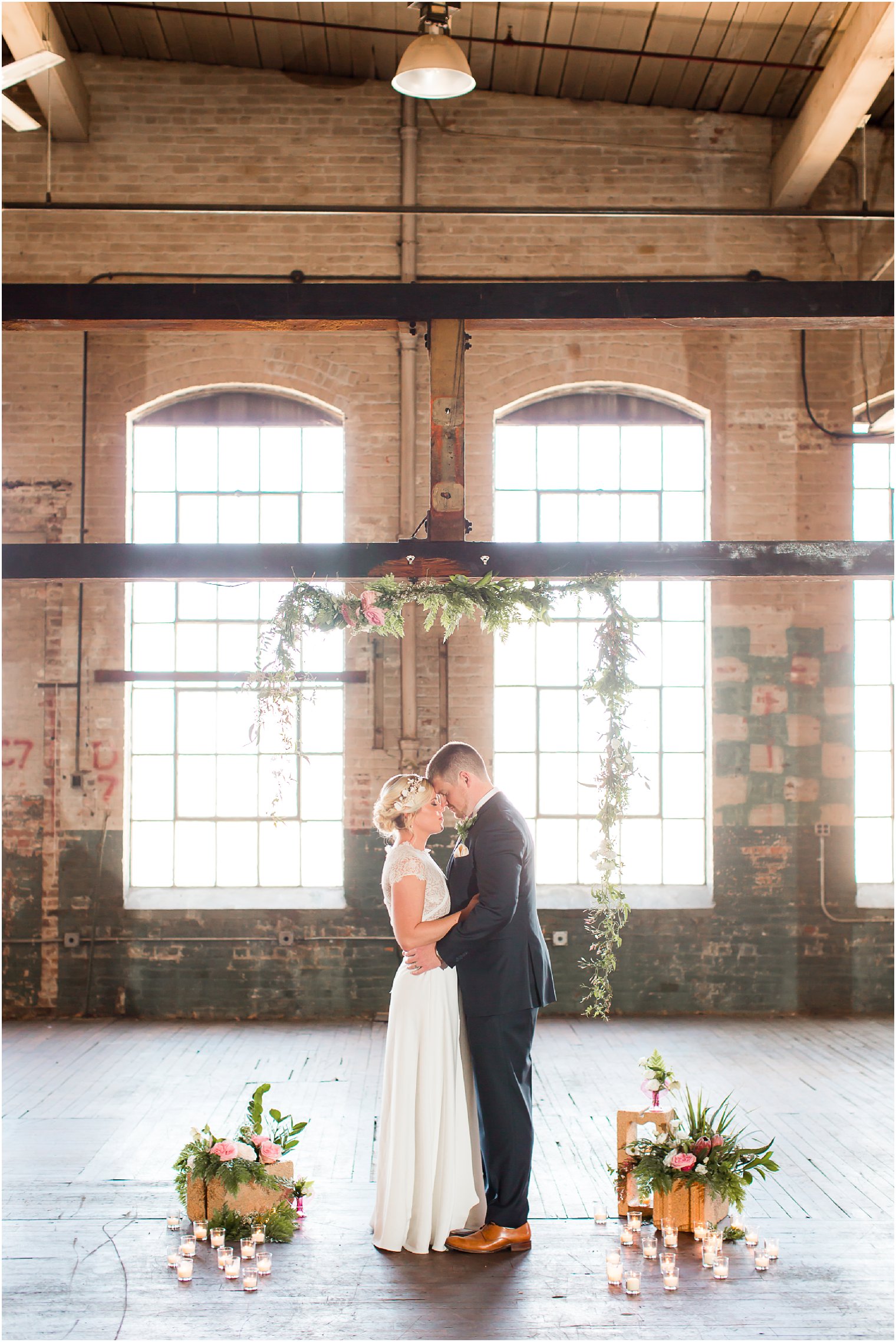 Wedding ceremony with industrial chic style