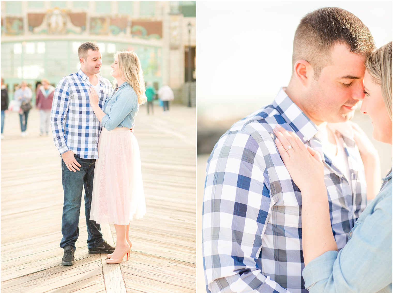 Romantic engagement photos on the Jersey Shore