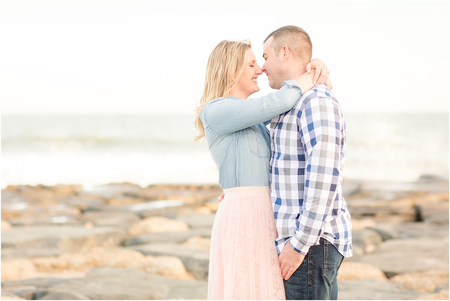 Beach engagement photos in Asbury Park