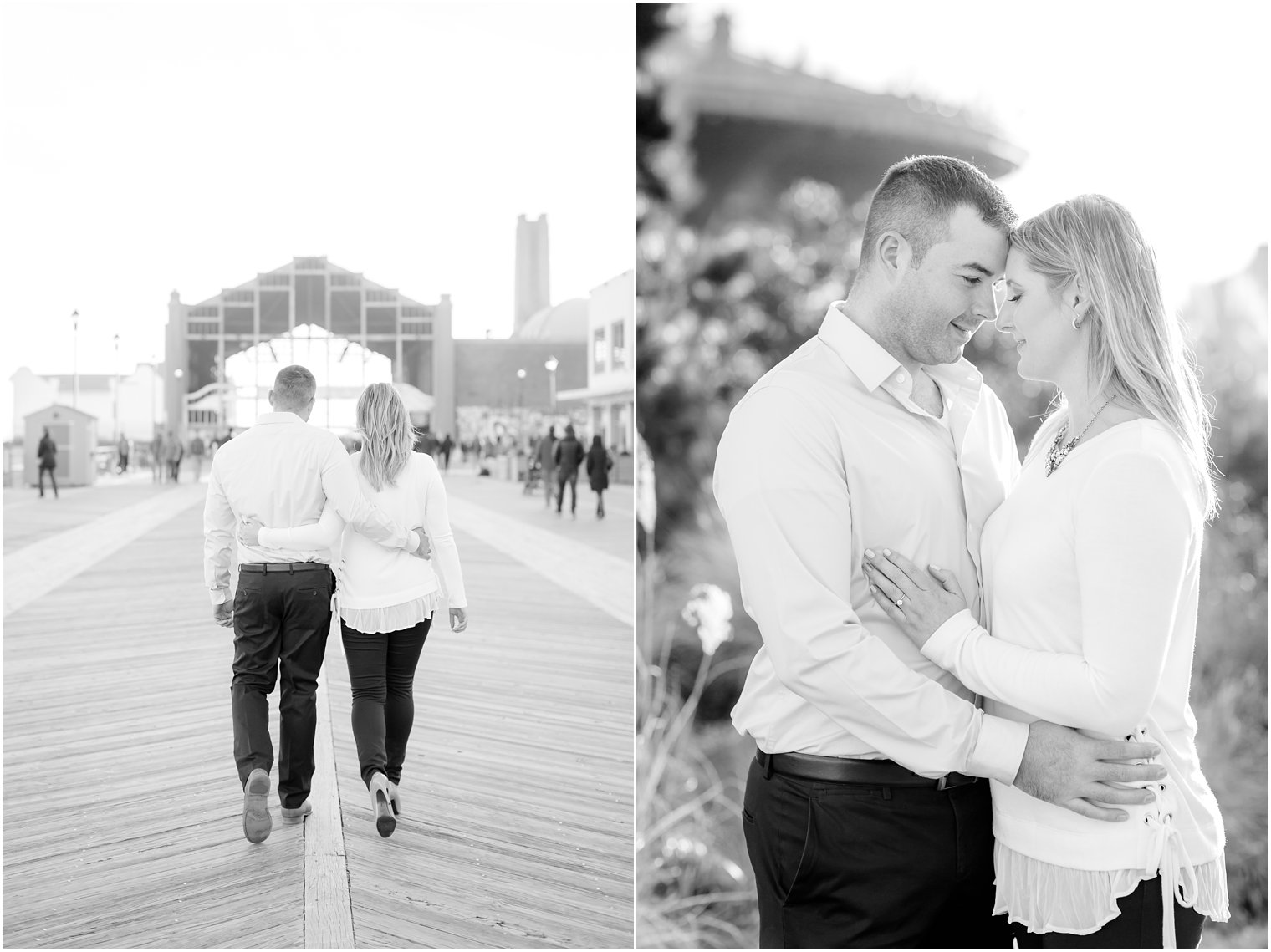 Romantic black and white engagement photos