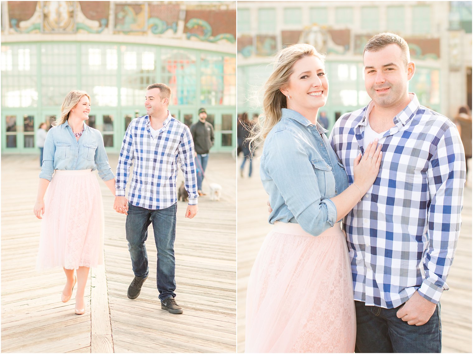 Asbury Park Engagement Session with a Romantic Tulle Skirt by Idalia Photography