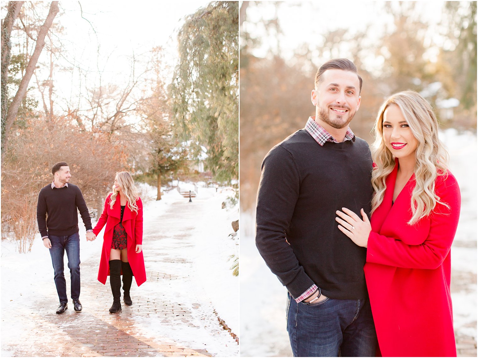 Snowy Engagement Photos at Sayen Gardens by Idalia Photography