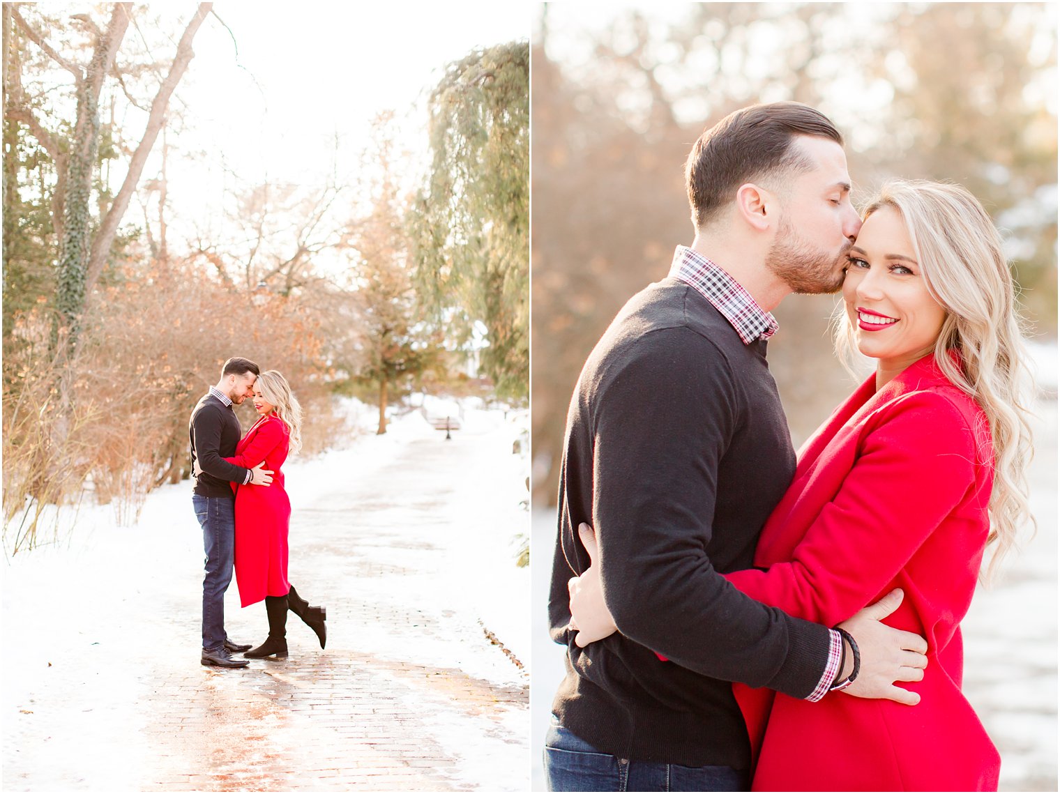 Engaged couple at Sayen Gardens