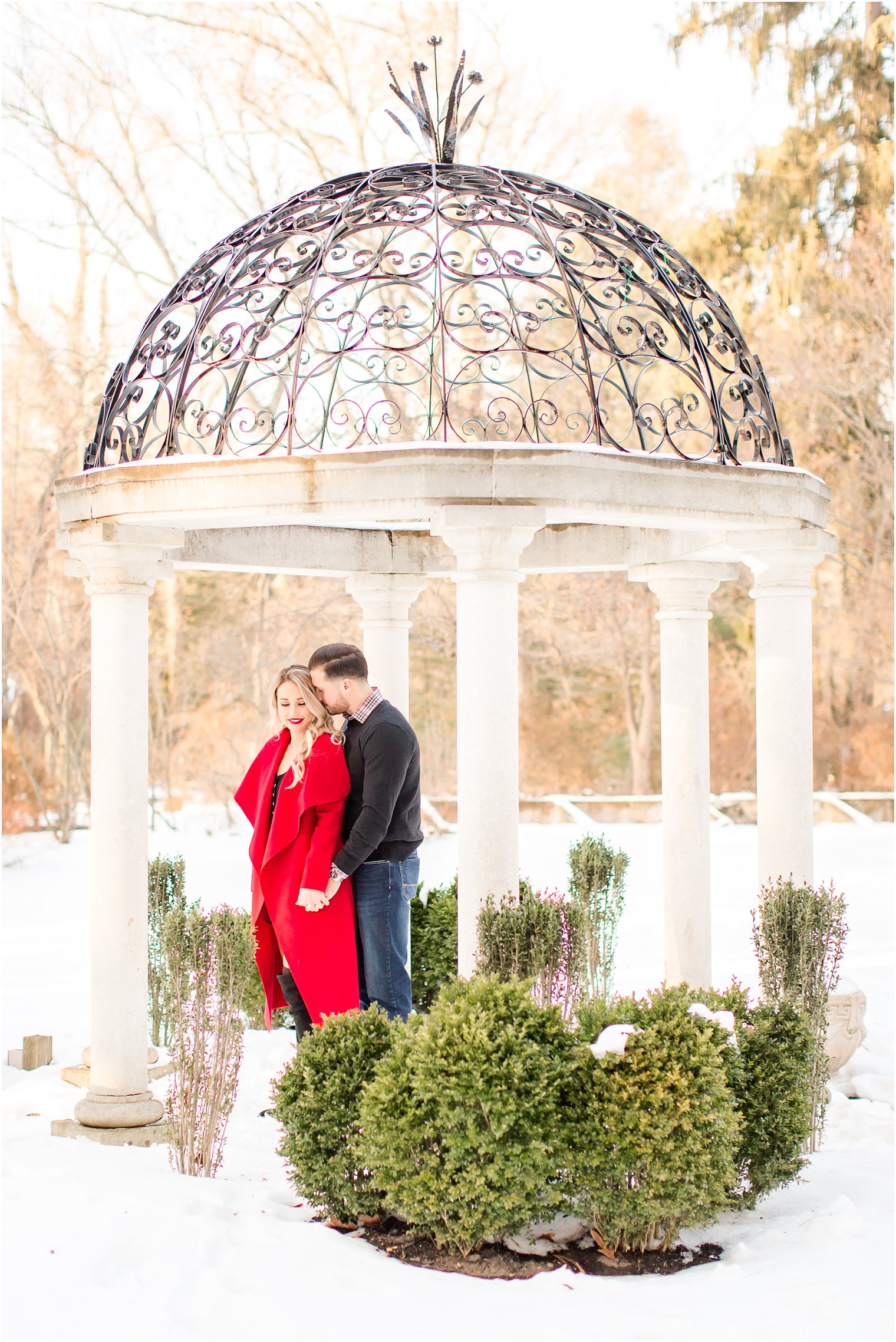 Romantic photo of bride and groom