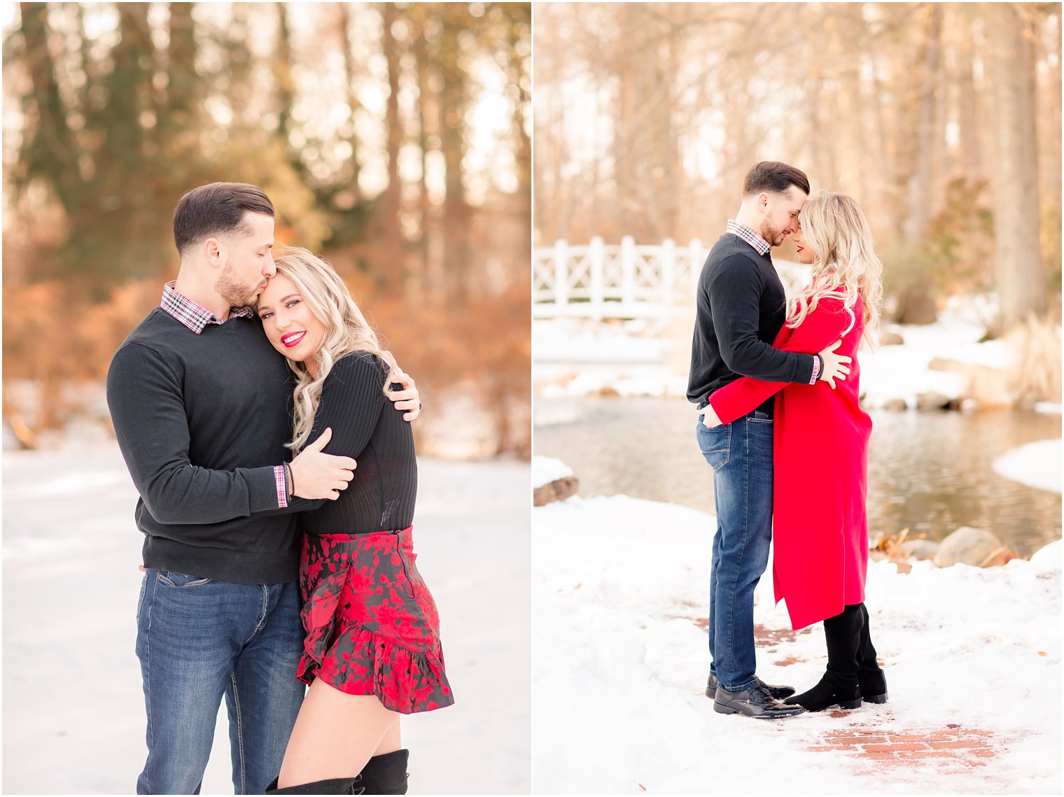 Engaged couple at Sayen Gardens