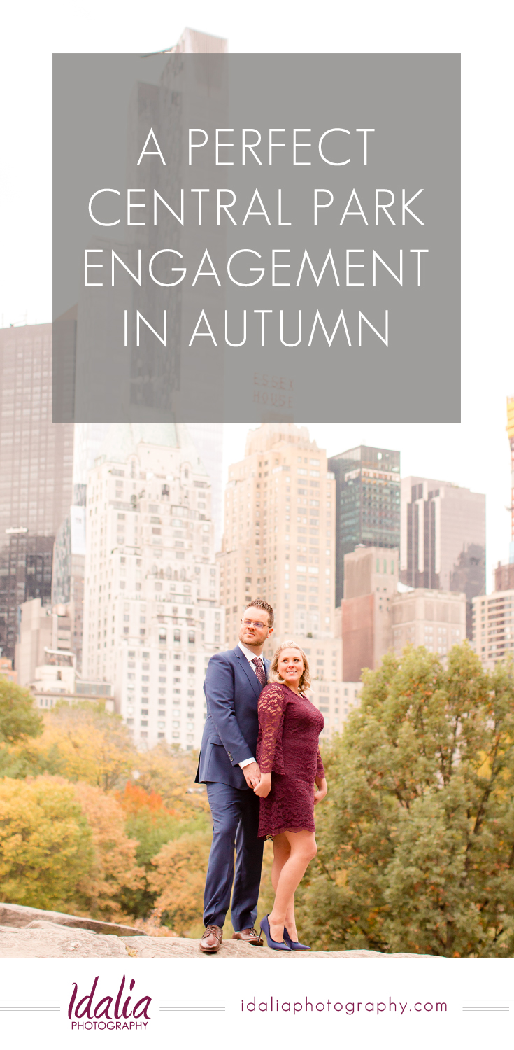 Engagement photos with NYC skyline