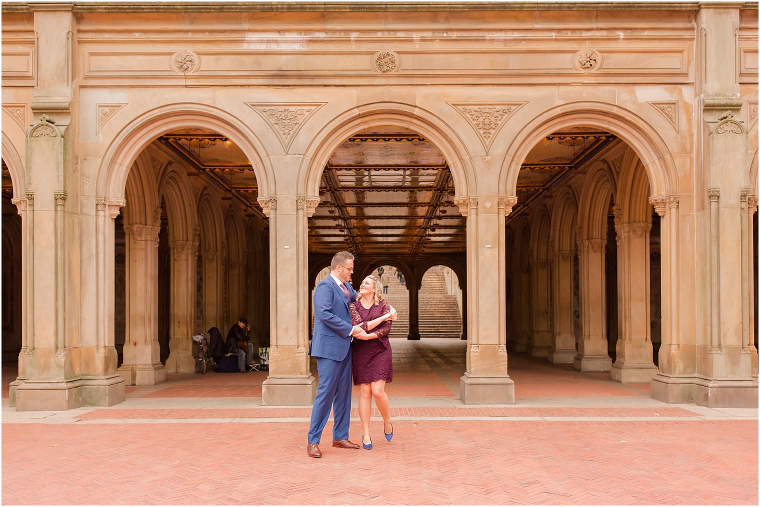 young couple dancing at Bethesda Fountain