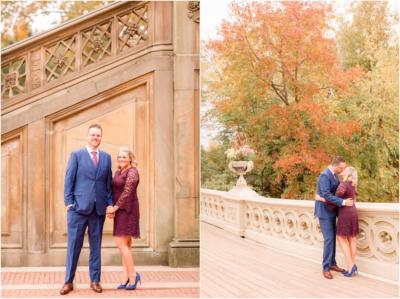 Classic engagement photos in Central Park
