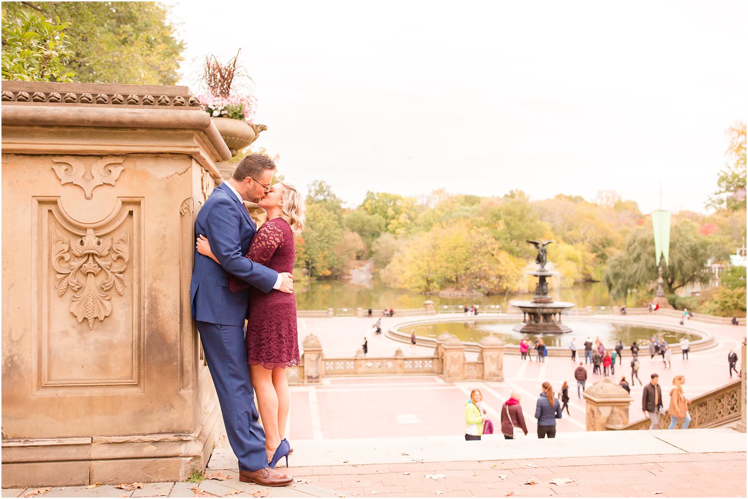 burgundy and navy outfits for engagement photos