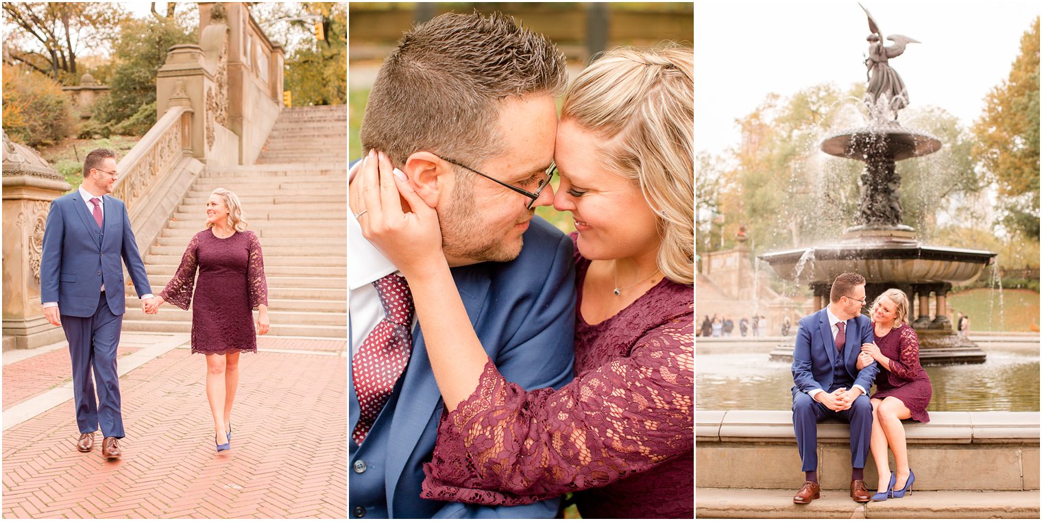 Photos of romantic engagement in Central Park