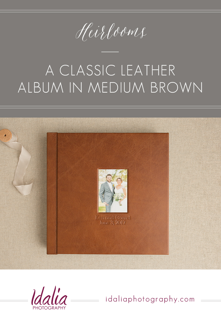 photo of a brown leather album