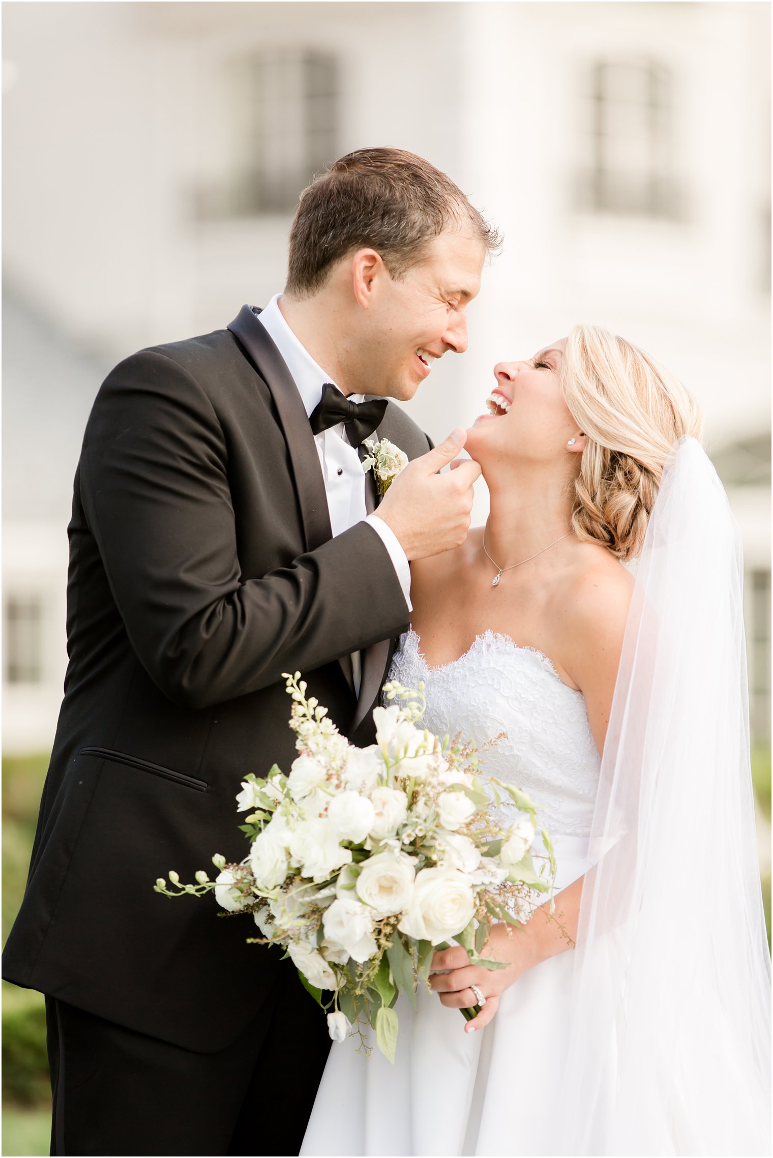 photo of couple kissing at wedding