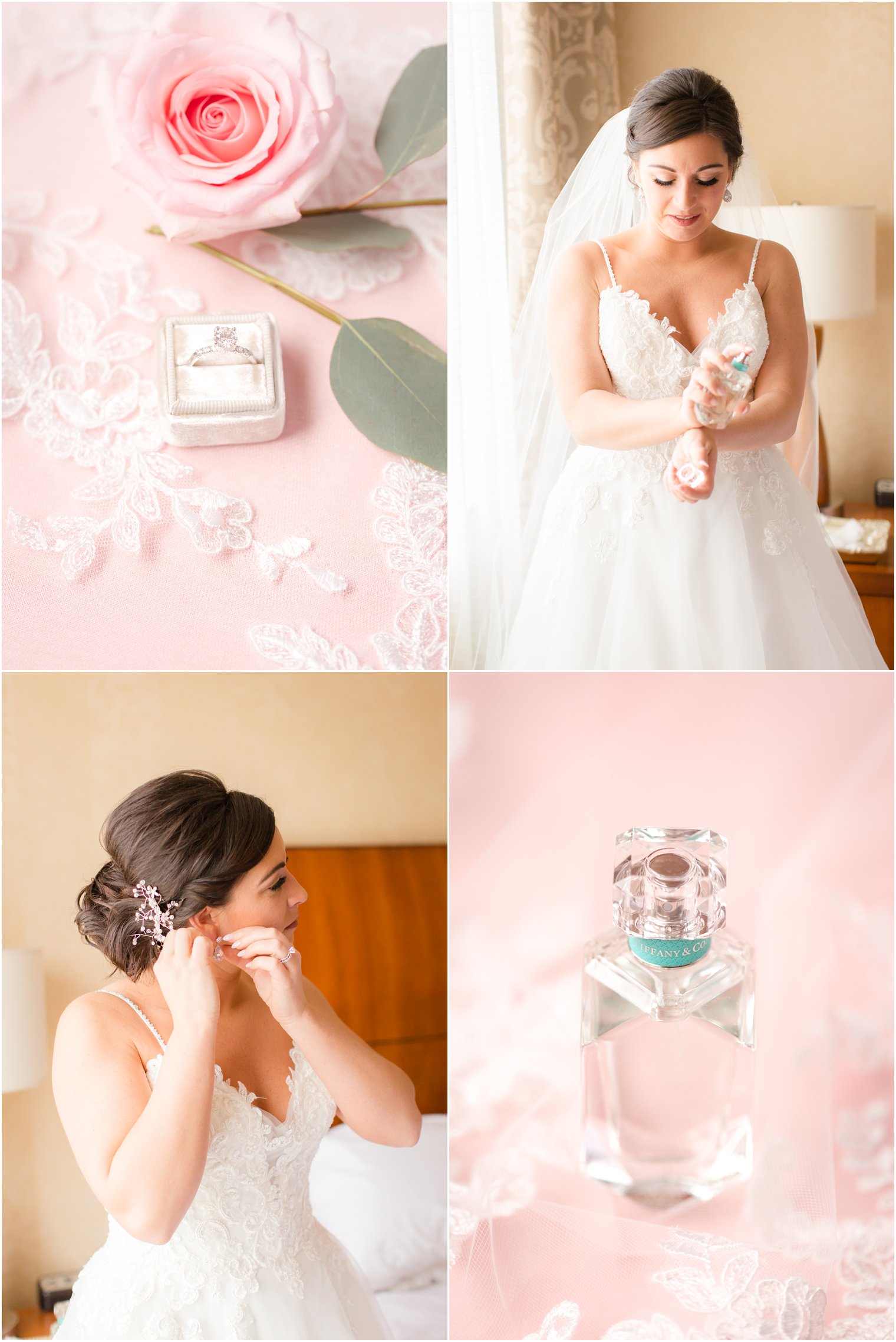 bride putting on perfume