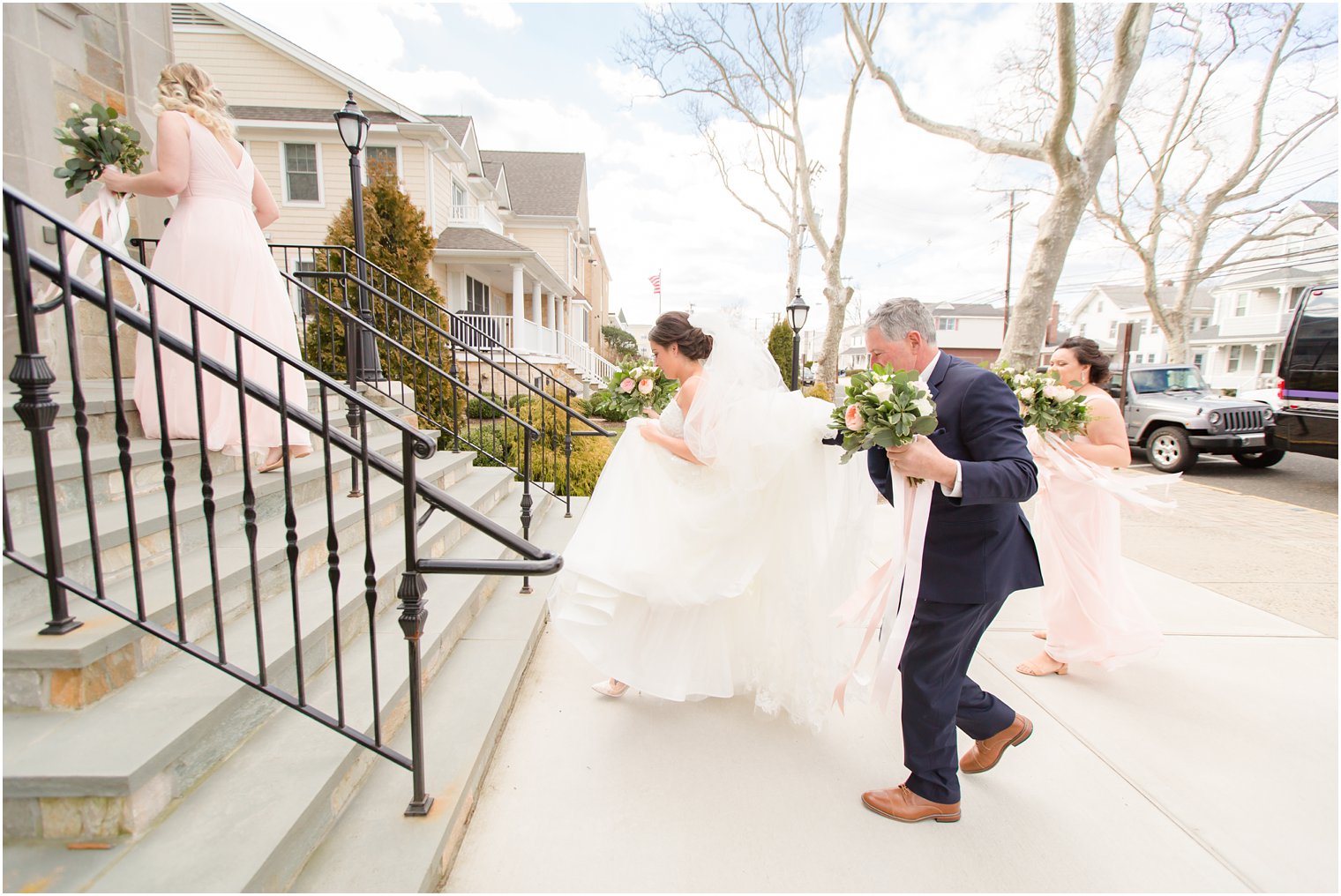 bride entering church on her wedding day