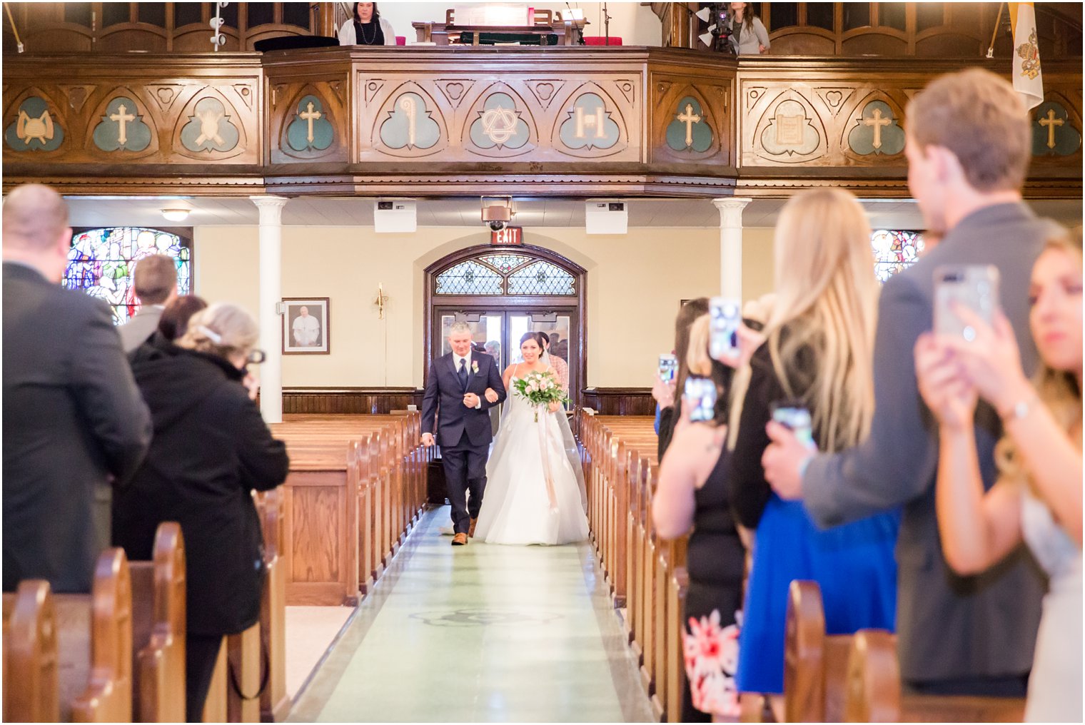 bride's processional at Church of St. Rose in Belmar, NJ